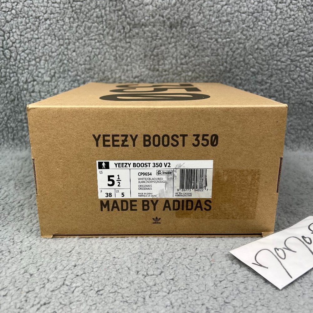 Yeezy Boost 350 V2 Mens 5.5 Shoes White Black Red Zebra Adidas Kanye West 2019 3 - Picture 9 of 12